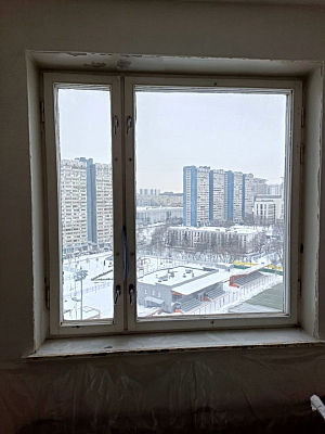 Установка двухстворчатого окна в доме серия П-3